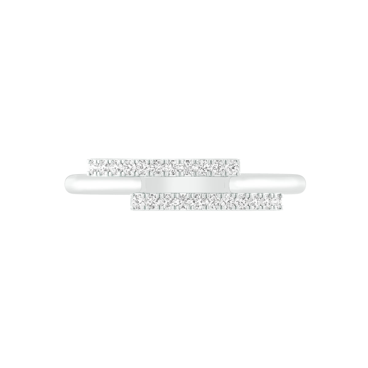 18k White Gold and Diamond Fancy Ring in size 5.5 and total gold weight of 1.52g