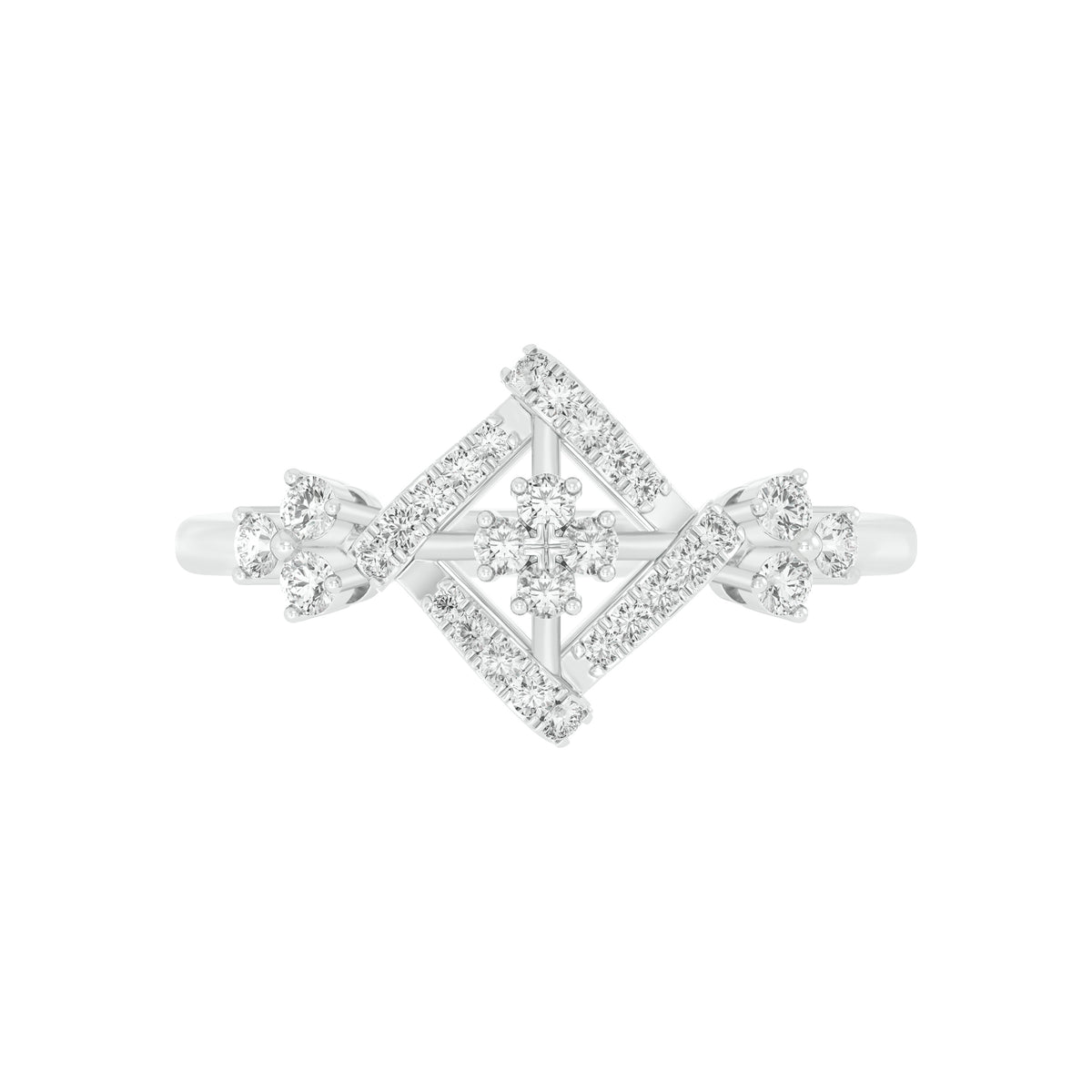 18k Yellow Gold and Diamond Fancy Ring in size 5.5 and total gold weight of 1.93gm