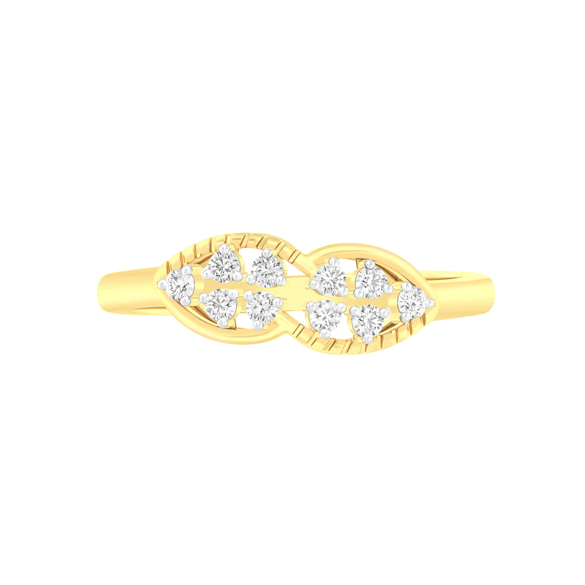 18k Yellow Gold and Diamond Fancy Ring in size 5.5 and total gold weight of 2.44g