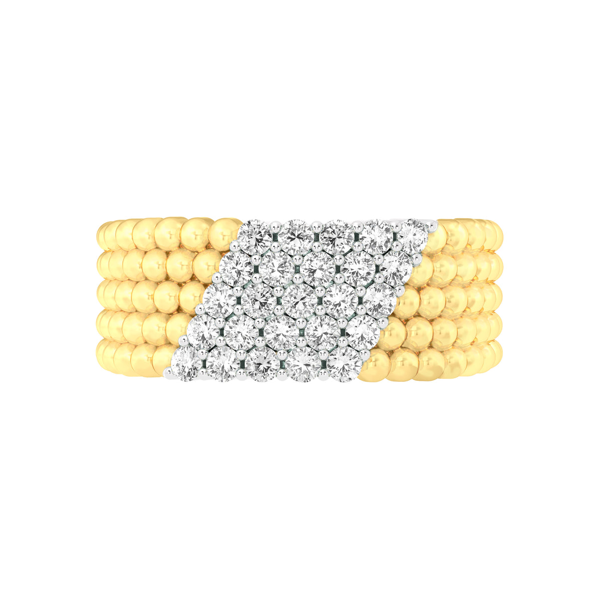 18k Yellow Gold and Diamond Fancy Ring in size 6 and total gold weight of 5.85g