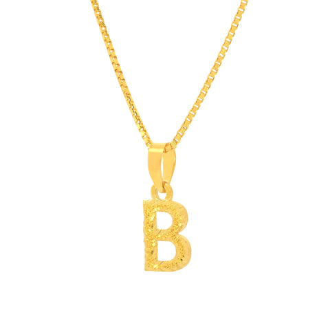 22K Yellow Gold Initial B Pendant with gold weight of 1.08g