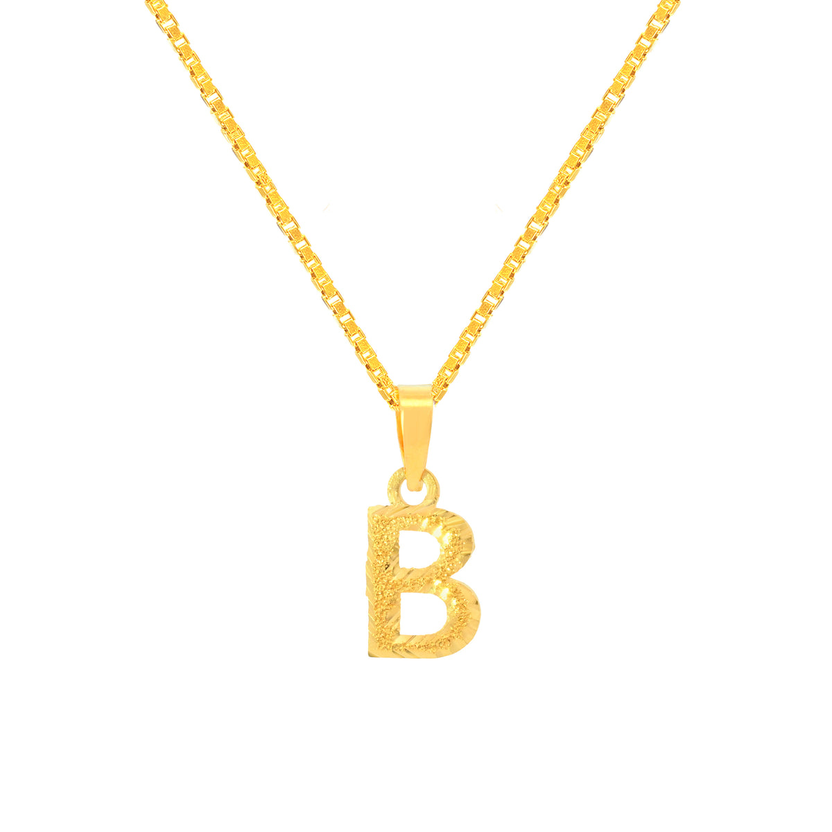22K Yellow Gold Initial B Pendant with gold weight of 1.08g