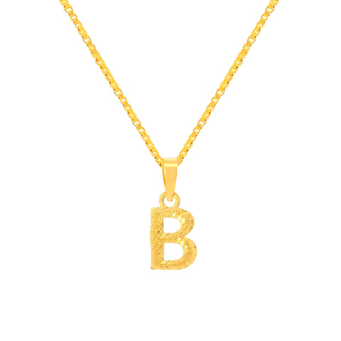 22K Yellow Gold Initial B Pendant with gold weight of 1.08g