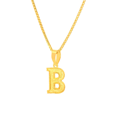 22K Yellow Gold Initial B Pendant with gold weight of 0.97g