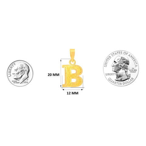 22K Yellow Gold Initial B Pendant with gold weight of 0.97g