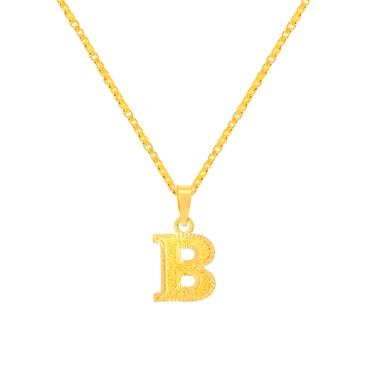 22K Yellow Gold Initial B Pendant with gold weight of 0.97g