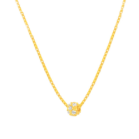 22K Yellow Cubic Zirconia Ball Pendant with gold weight of 0.88g