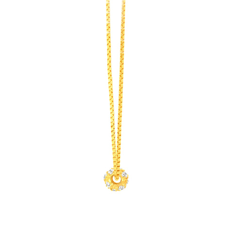 22K Yellow Cubic Zirconia Ball Pendant with gold weight of 0.88g