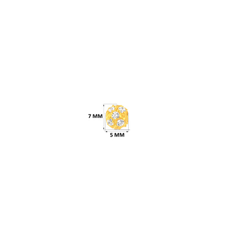 22K Yellow Cubic Zirconia Ball Pendant with gold weight of 0.88g