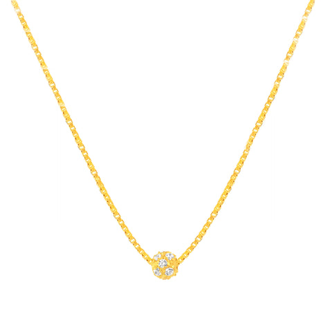 22K Yellow Cubic Zirconia Ball Pendant with gold weight of 0.88g