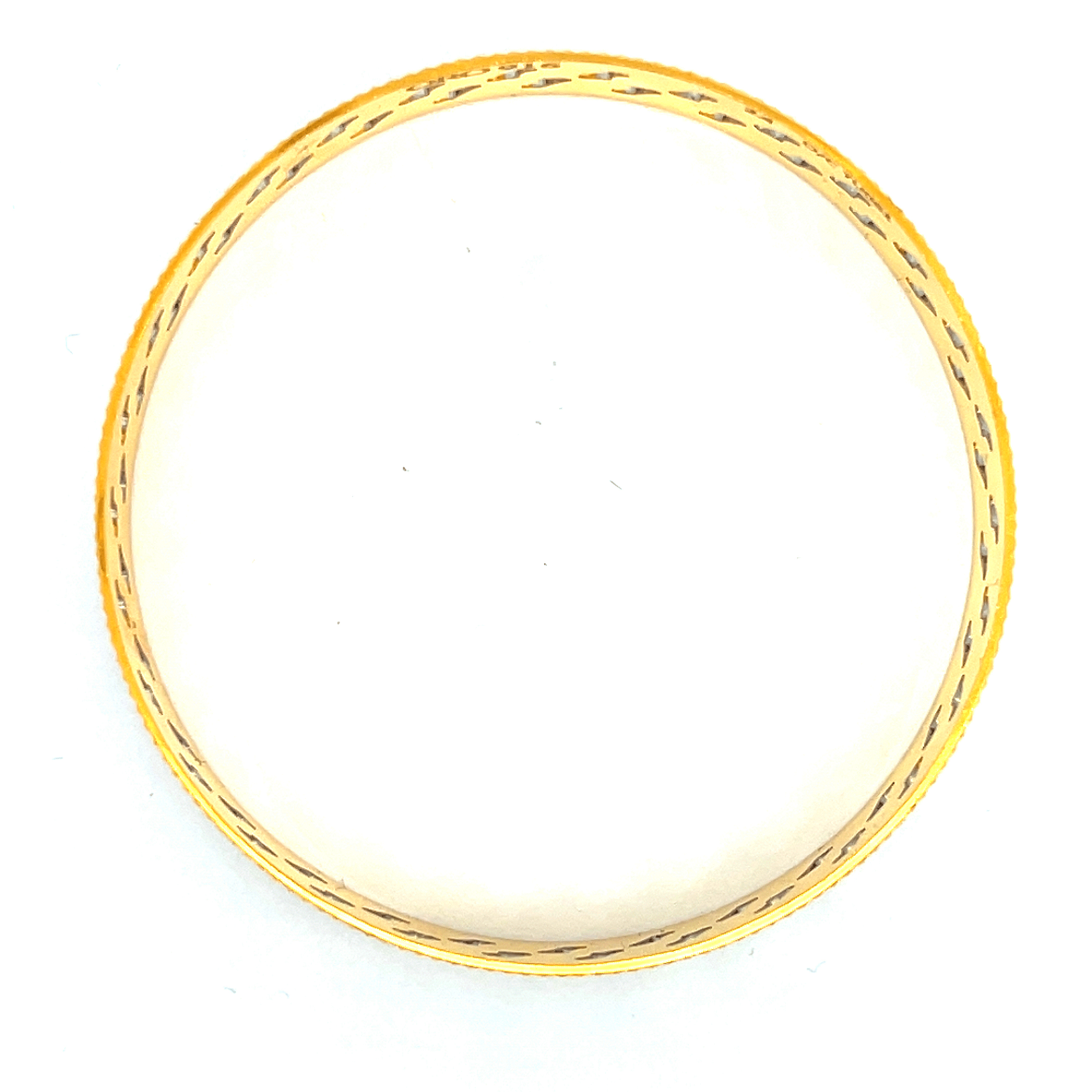 22K Two Tone Gold Fancy Bangles in size 2.5 and gold weight of 59.5g