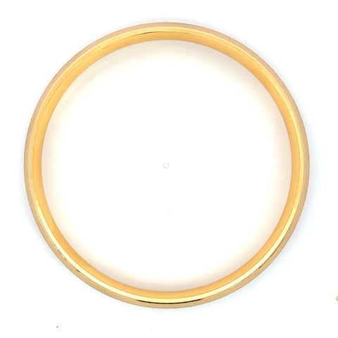 22k Yellow Gold Mens Kada measuring 12mm thickness x 2.12 inch length