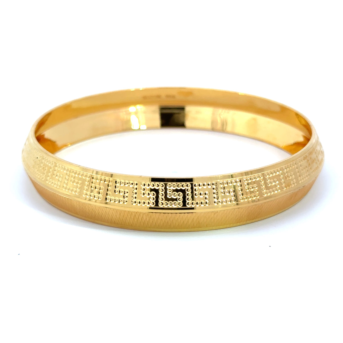 22k Yellow Gold Mens Kada measuring 13mm thickness x 2.14 inch length