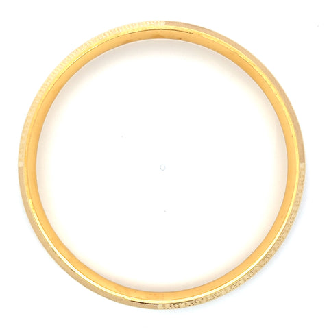 22k Yellow Gold Mens Kada measuring 12mm thickness x 2.1 inch length