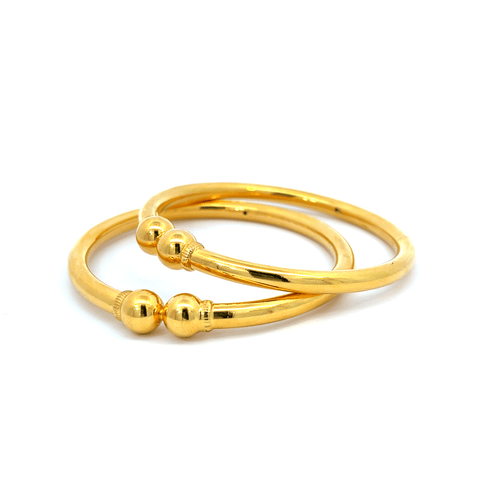 22K Yellow Gold Pipe Bangles in size 2.4 and gold weight of 44.5g