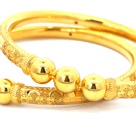 22K Yellow Gold Pipe Bangles in size 2.3 and gold weight of 40g