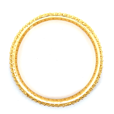 22K Yellow Gold Filigree Bangles in size 2.4 and gold weight of 45.4g