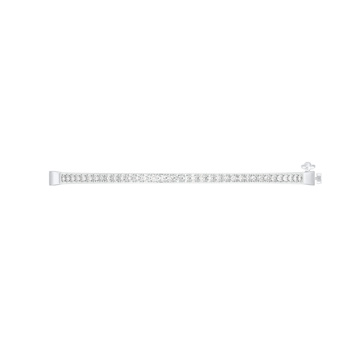 18k White Gold and Diamond Hinged Bracelet measuring 2mm thickness x 58mm width Gold Weight 11.2