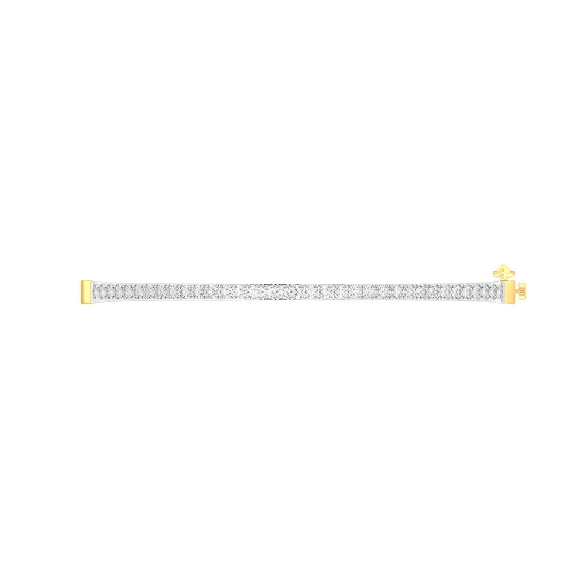 18k Yellow Gold and Diamond Hinged Bracelet measuring 2mm thickness x 57mm width