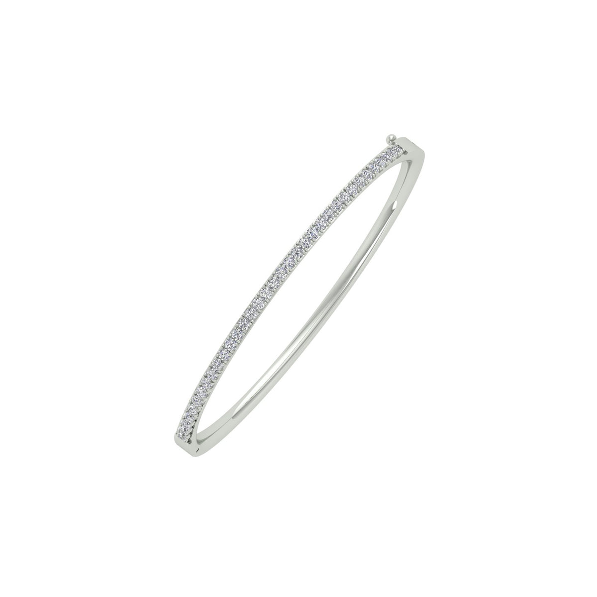 18k White Gold and Diamond Hinged Bracelet measuring 2mm thickness x 58mm width Gold Weight 11.2