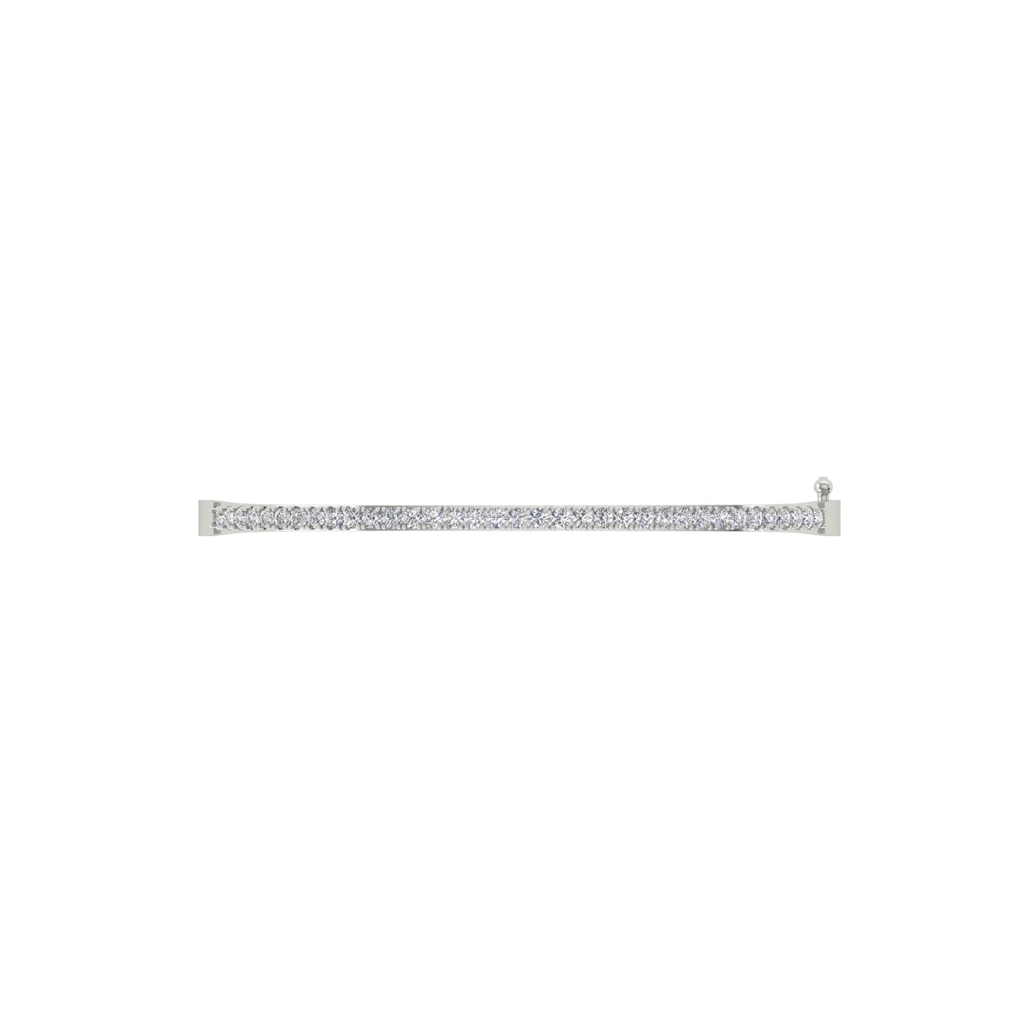 18k White Gold and Diamond Hinged Bracelet measuring 2mm thickness x 58mm width Gold Weight 11.2