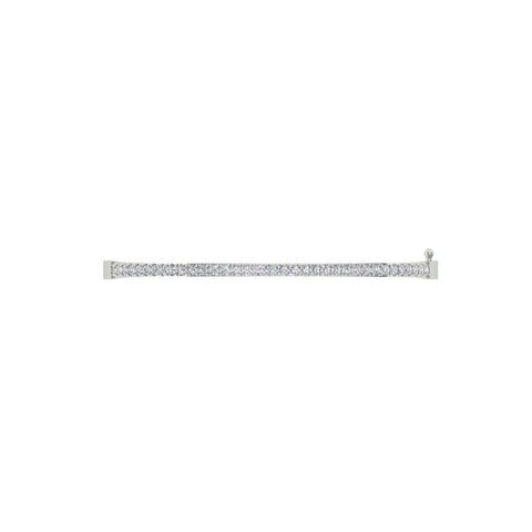 18k White Gold and Diamond Hinged Bracelet measuring 2mm thickness x 58mm width Gold Weight 11.2