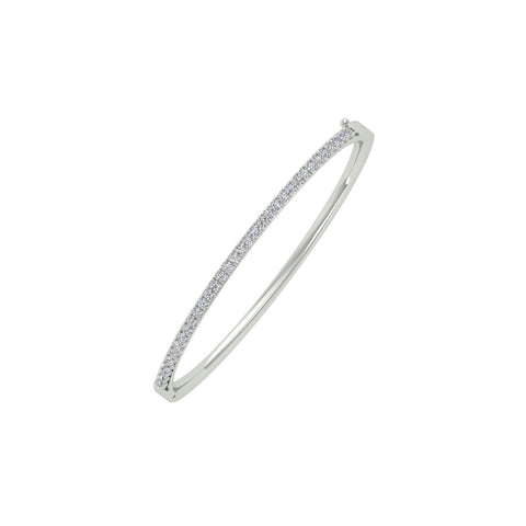 18k White Gold and Diamond Hinged Bracelet measuring 2mm thickness x 58mm width Gold Weight 11.04