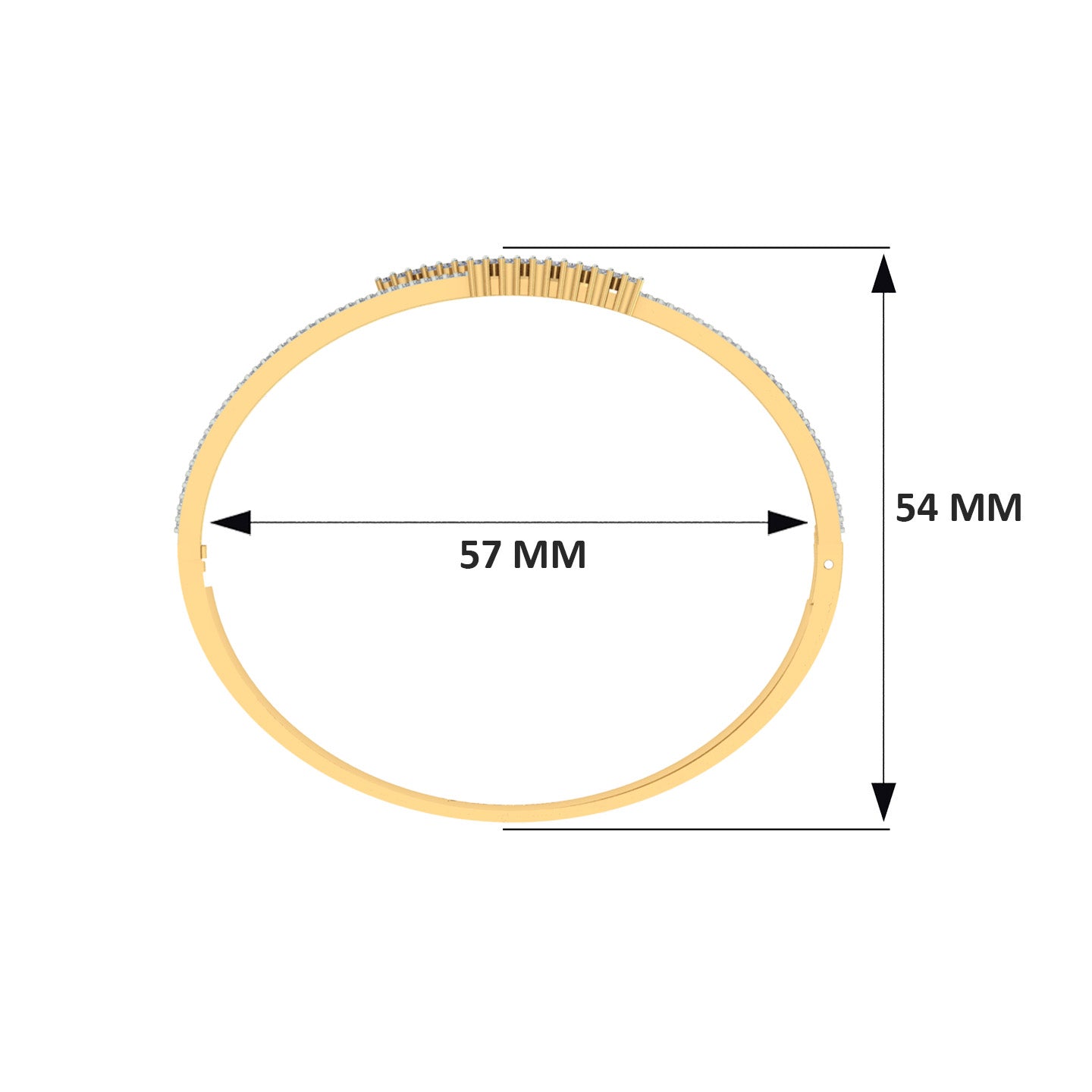 18k Yellow Gold and Diamond Oval measuring mm thickness x 56.6mm width with total gold of 16.41g.