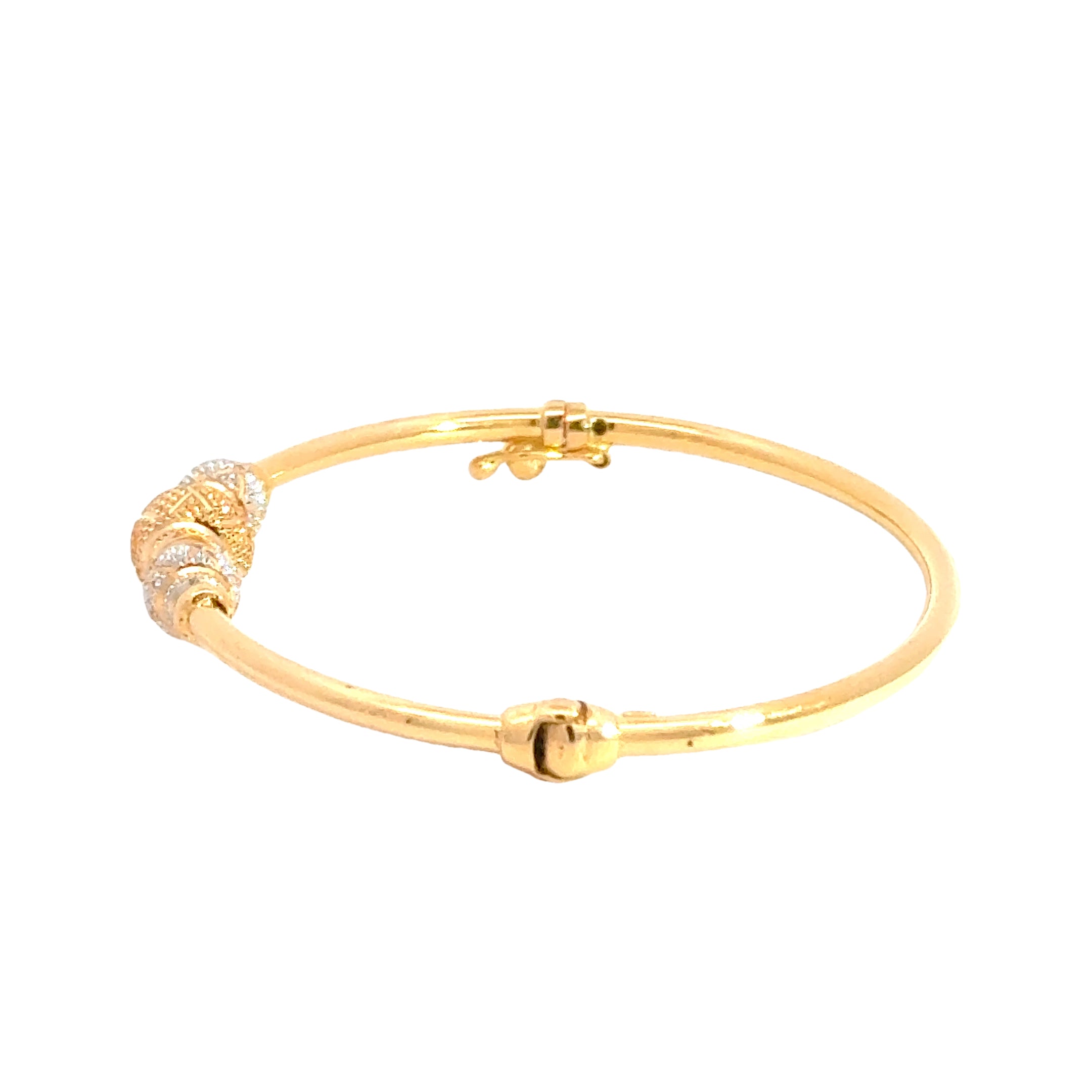 22k Two Tone Gold Graduated Ball-Bead Bracelet measuring 2.2mm thickness x 2 inch length