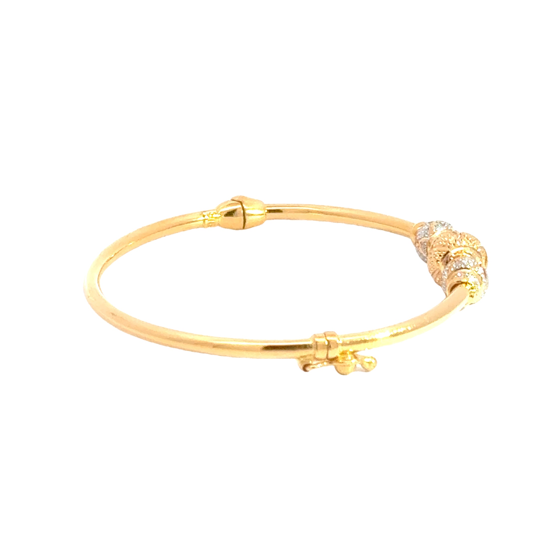 22k Two Tone Gold Graduated Ball-Bead Bracelet measuring 2.2mm thickness x 2 inch length