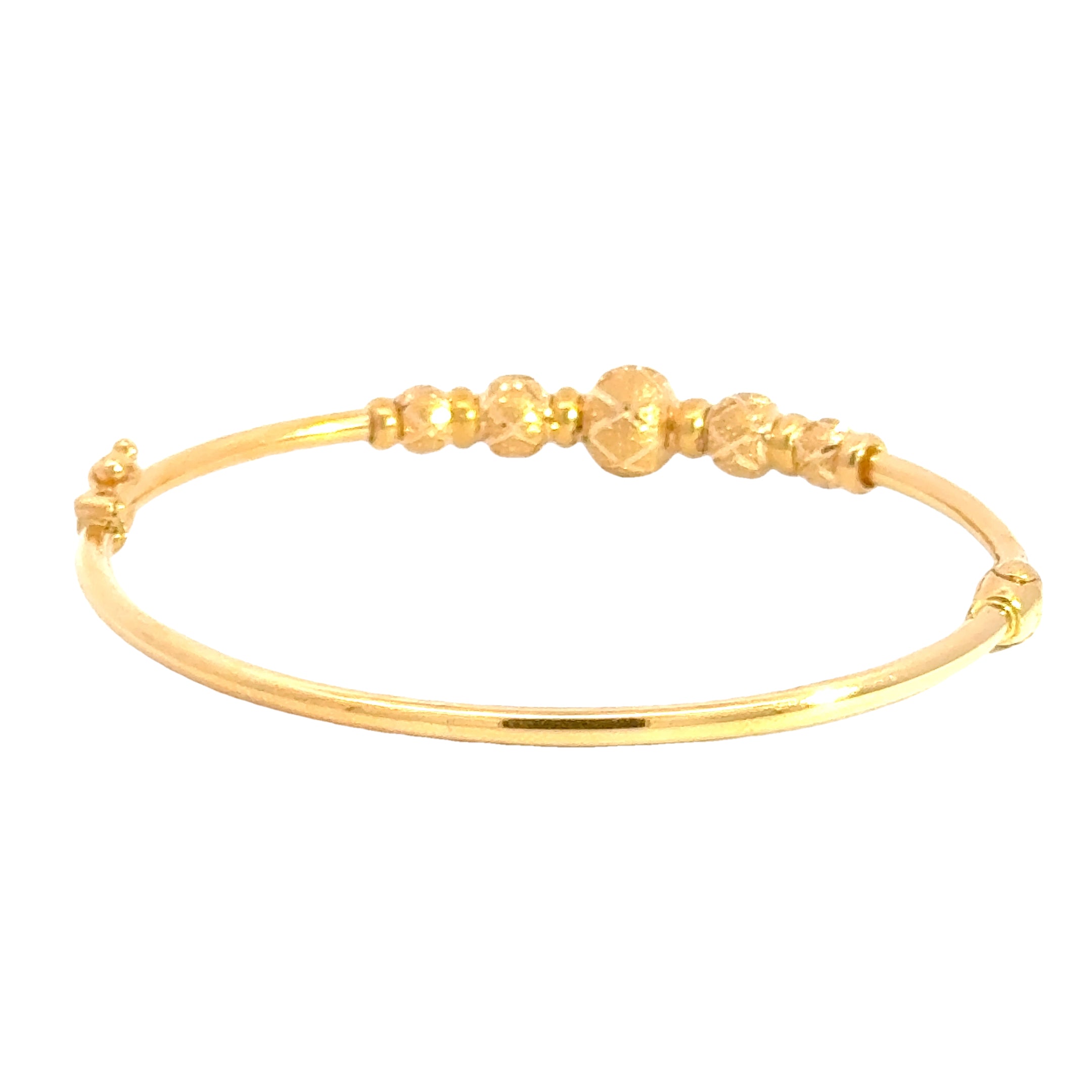 22k Yellow Gold Graduated Ball-Bead Bracelet measuring 2.4mm thickness x 2 inch length