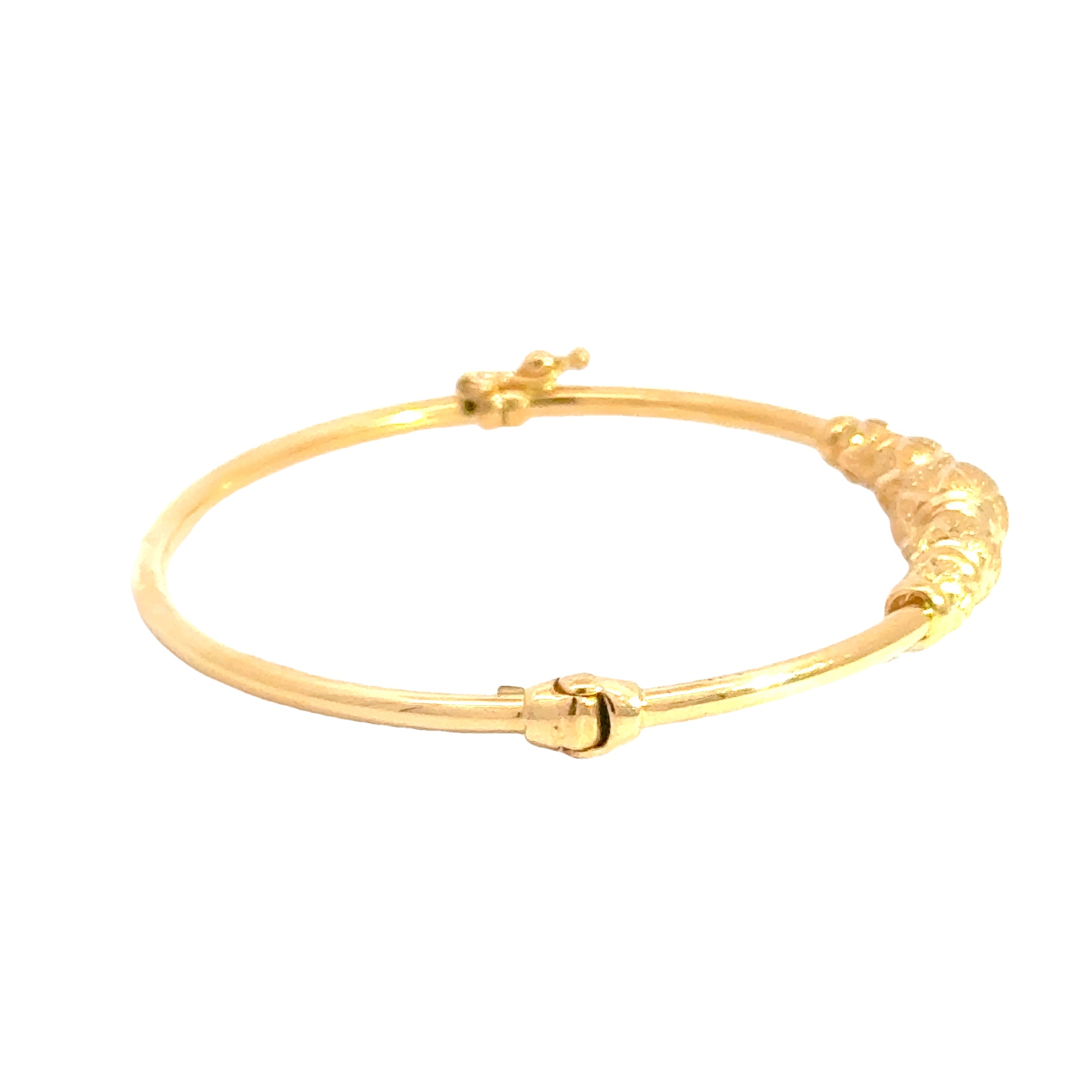 22k Yellow Gold Graduated Ball-Bead Bracelet measuring 2.4mm thickness x 2 inch length