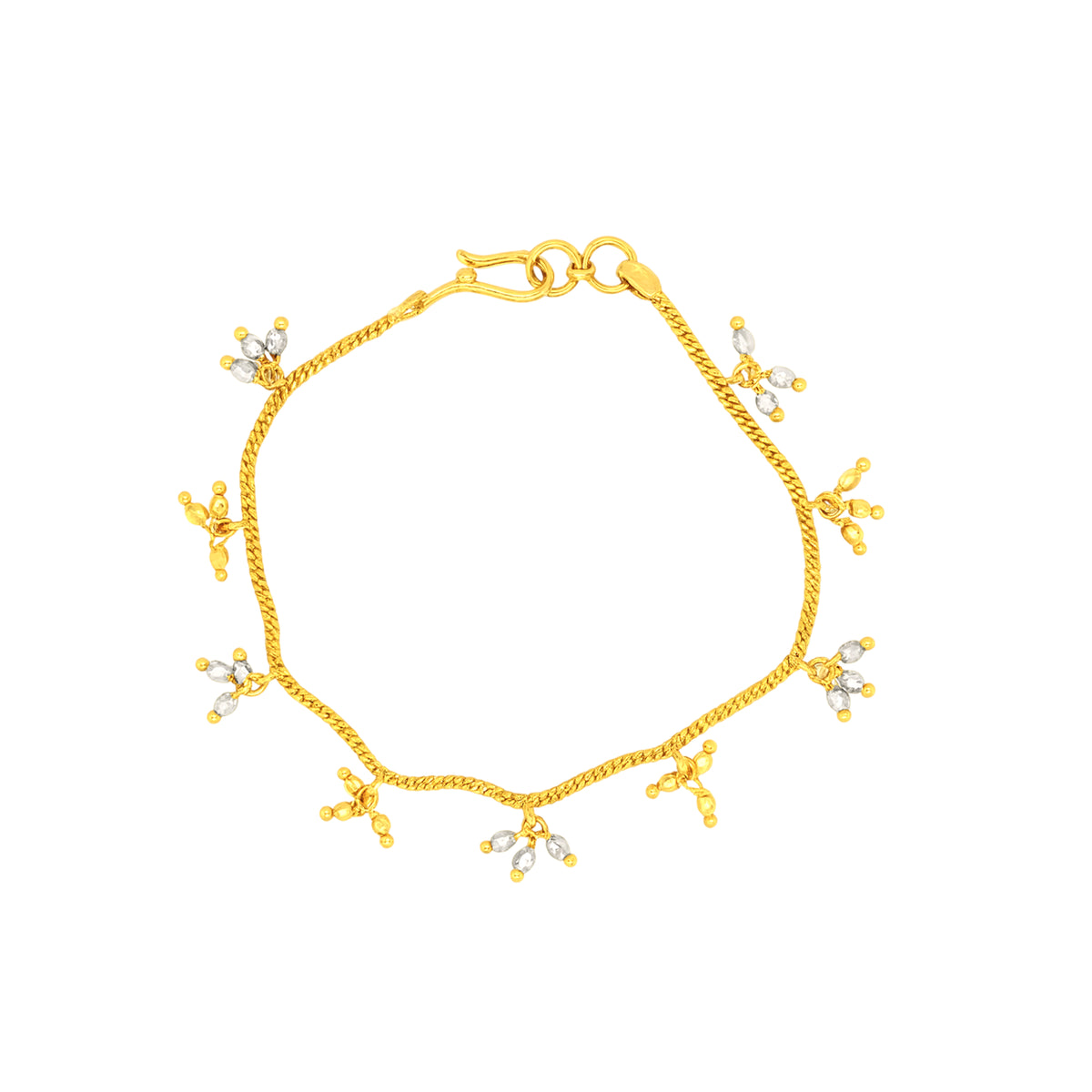 22K Gold Two-Tone Laser-Etched Bracelet