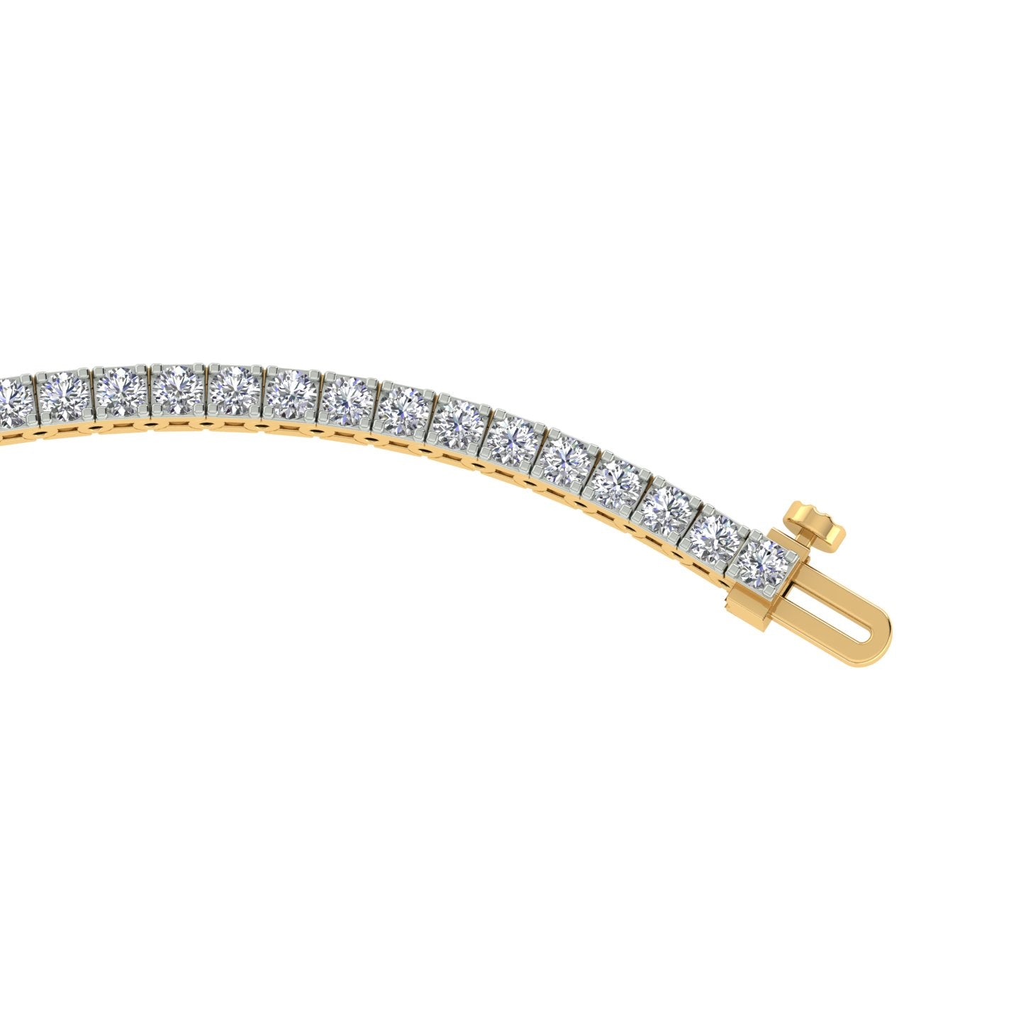 18k Yellow Gold and Diamond Tennis measuring 7 inches wide and total gold weight of 13.88g.