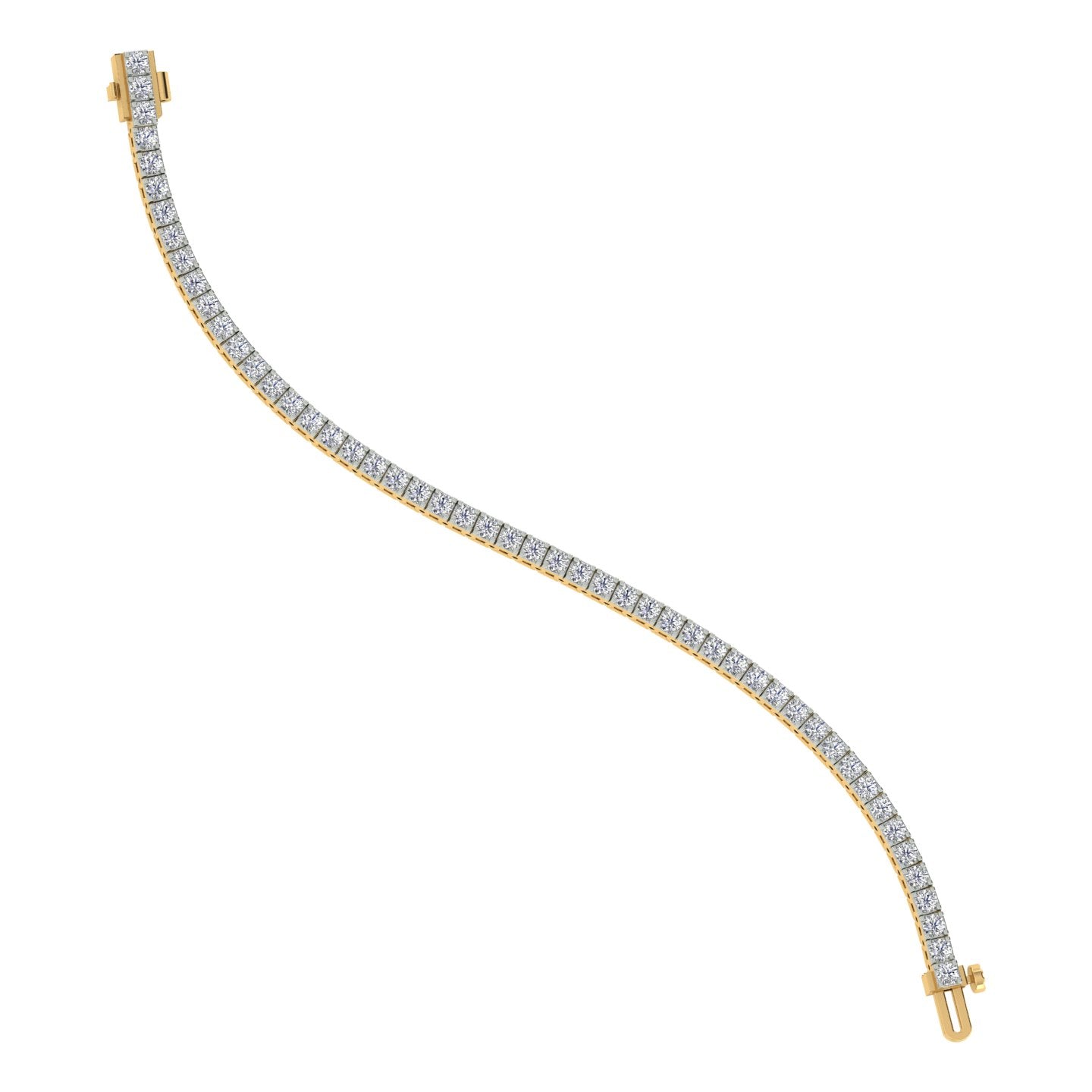 18k Yellow Gold and Diamond Tennis measuring 7 inches wide and total gold weight of 13.88g.