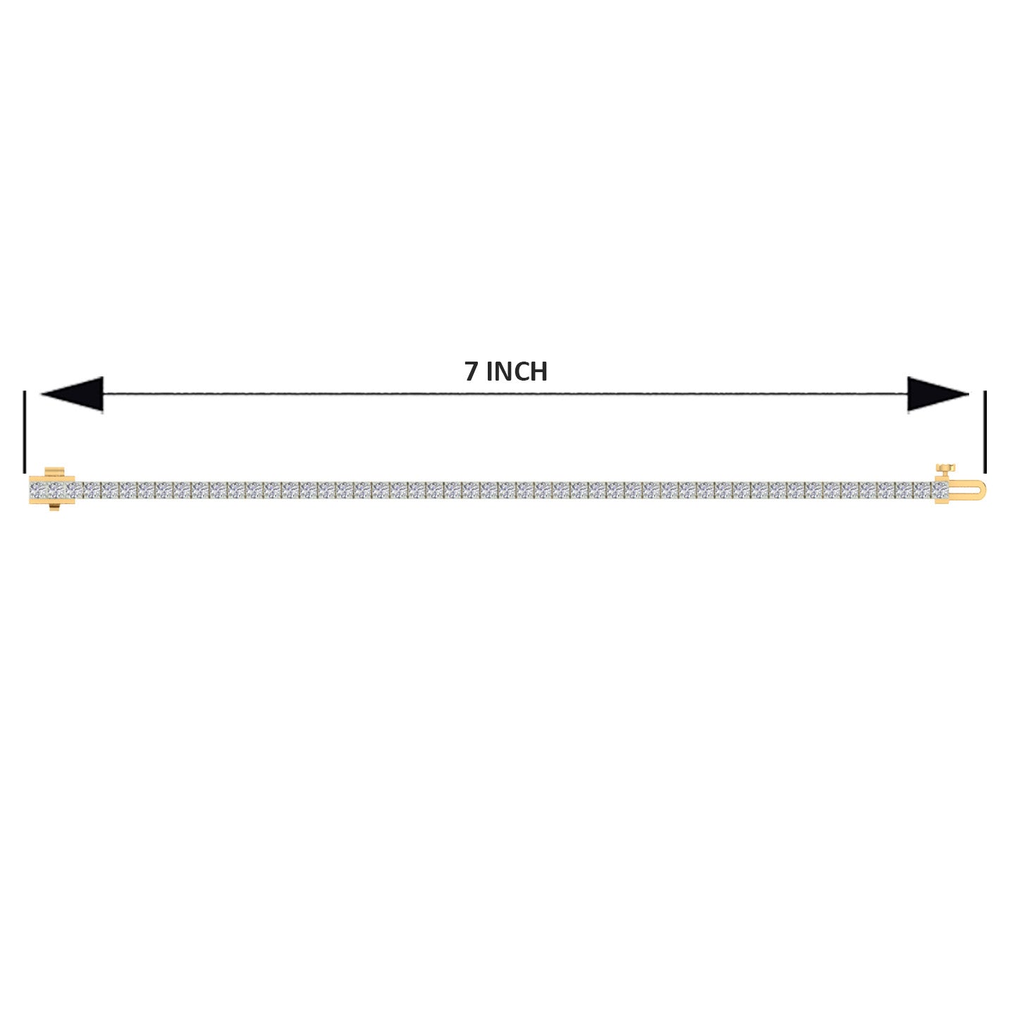 18k Yellow Gold and Diamond Tennis measuring 7 inches wide and total gold weight of 13.88g.