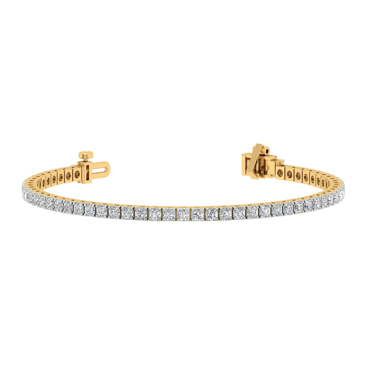 18k Yellow Gold and Diamond Tennis measuring 7 inches wide and total gold weight of 11.27g.