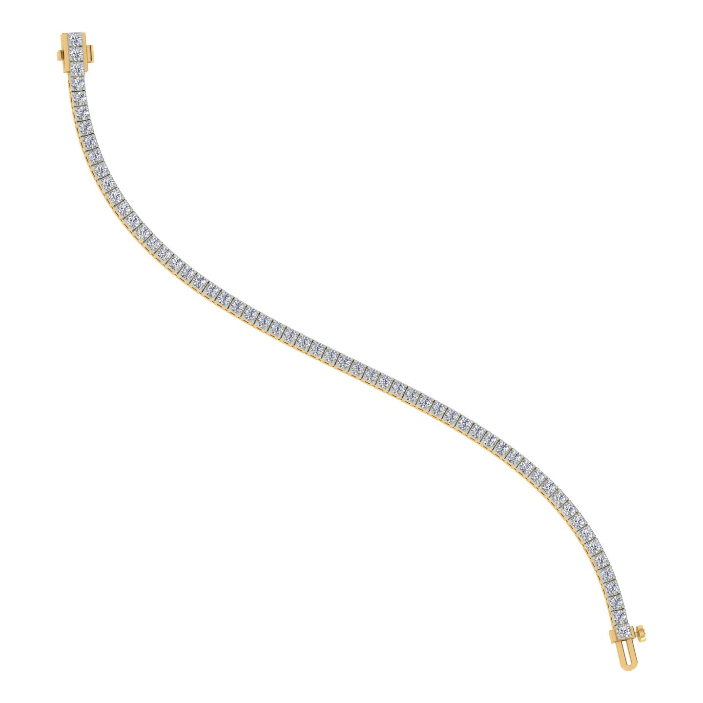 18k Yellow Gold and Diamond Tennis measuring 7 inches wide and total gold weight of 11.27g.