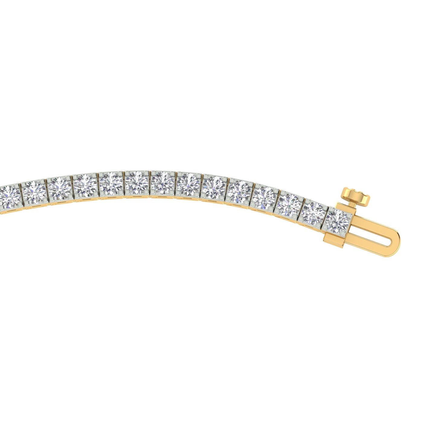 18k Yellow Gold and Diamond Tennis measuring 6.5 inches wide and total gold weight of 11.13g.