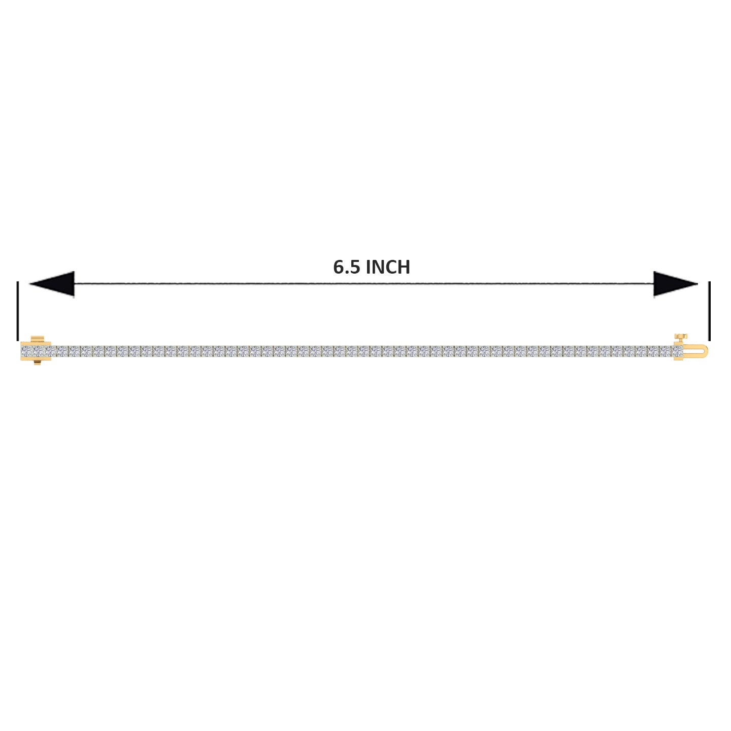 18k Yellow Gold and Diamond Tennis measuring 6.5 inches wide and total gold weight of 11.13g.