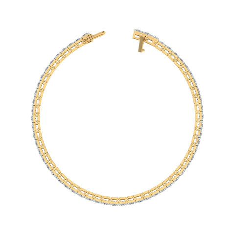 18k Yellow Gold and Diamond Tennis measuring 6.5 inches length and total gold weight of 11.08g