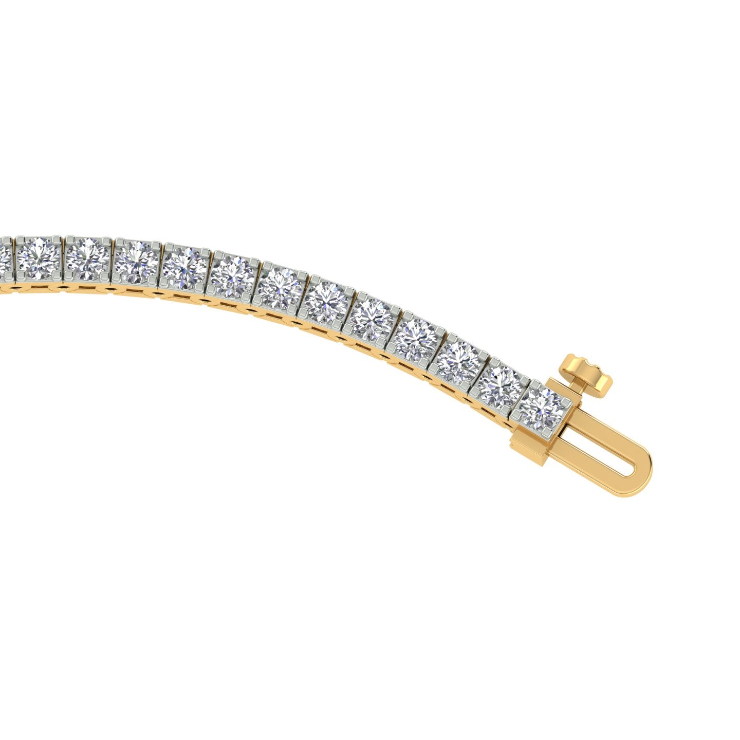 18k Yellow Gold and Diamond Tennis measuring 6.5 inches wide and total gold weight of 11.08g.