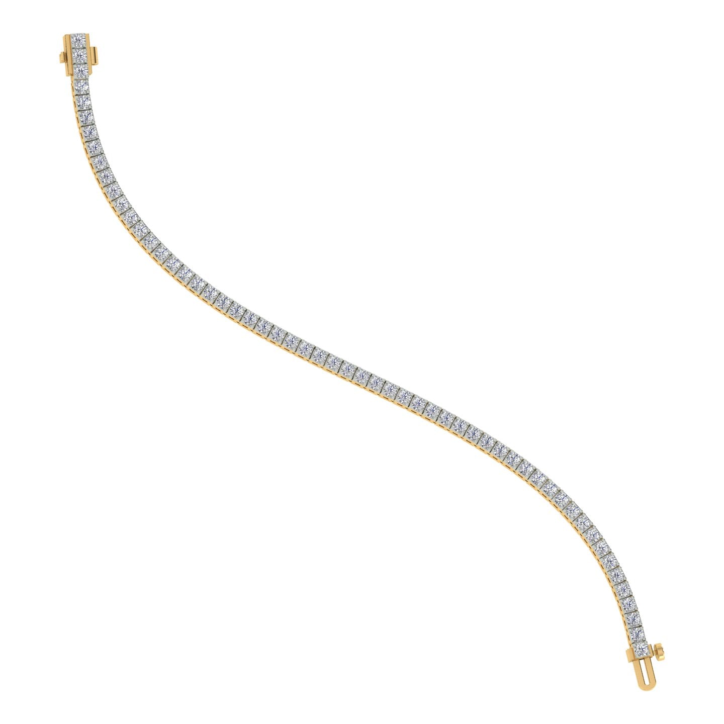 18k Yellow Gold and Diamond Tennis measuring 6.5 inches wide and total gold weight of 11.08g.