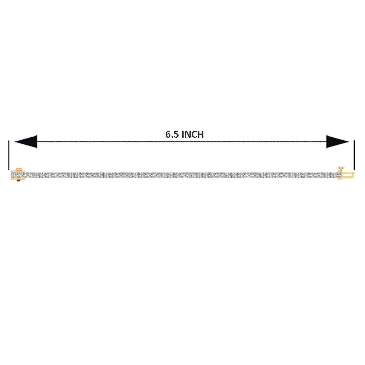 18k Yellow Gold and Diamond Tennis measuring 6.5 inches wide and total gold weight of 11.08g.