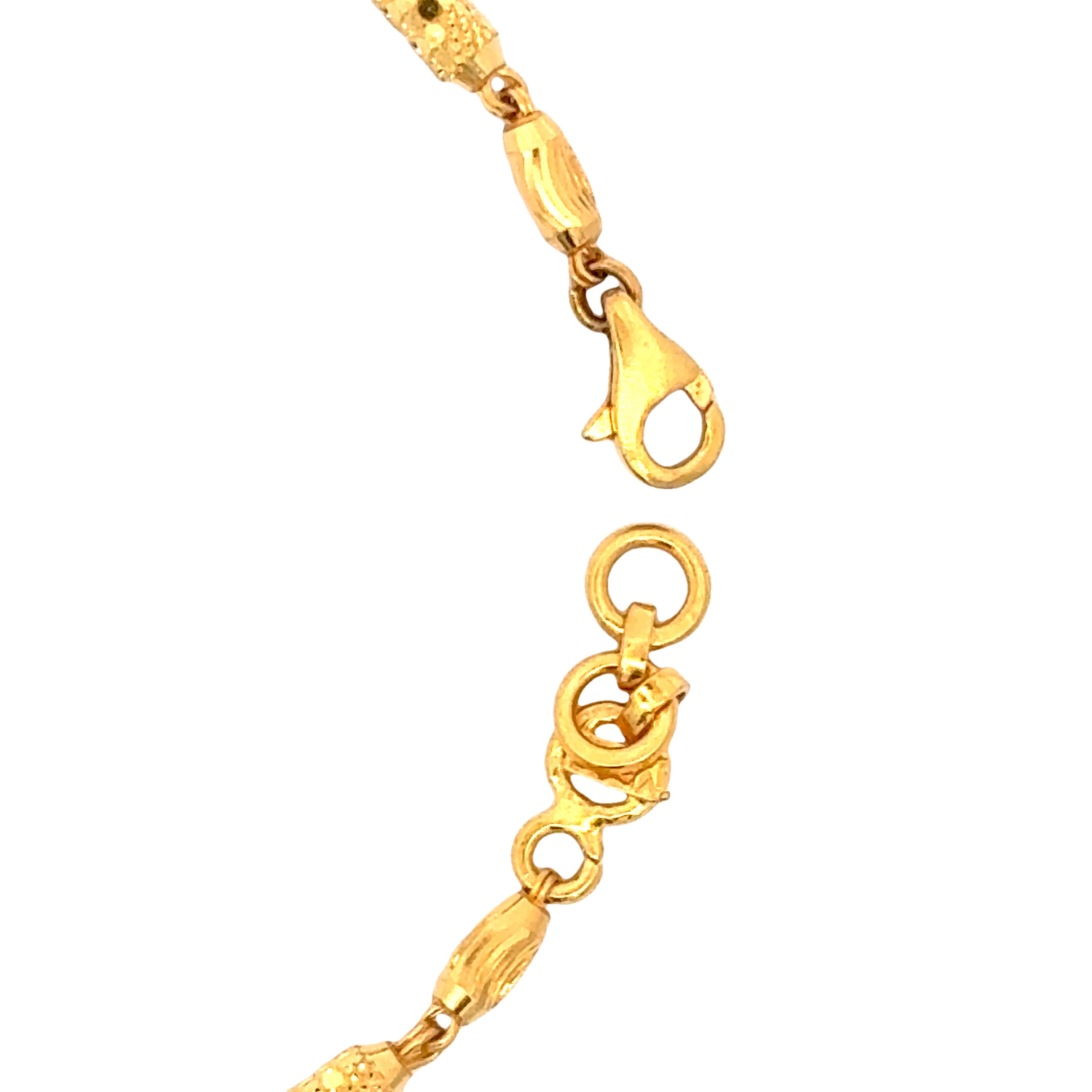 22k Two Tone Gold Ball-Bead Bracelet measuring 2.5mm thickness x 6.75 inch length