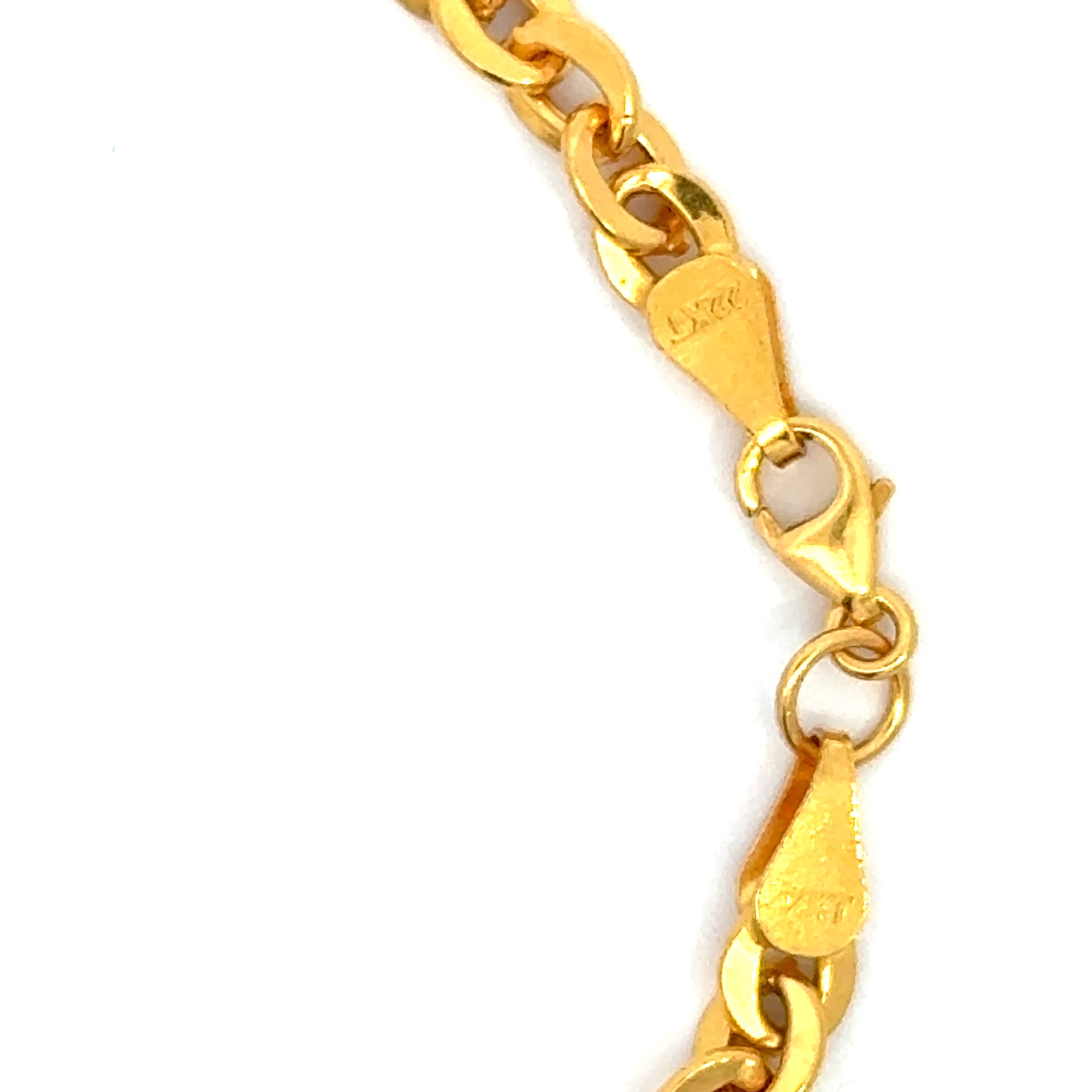 22k Yellow Gold Sleek Classic Link Bracelet measuring 4mm thickness x 7.44 inch length