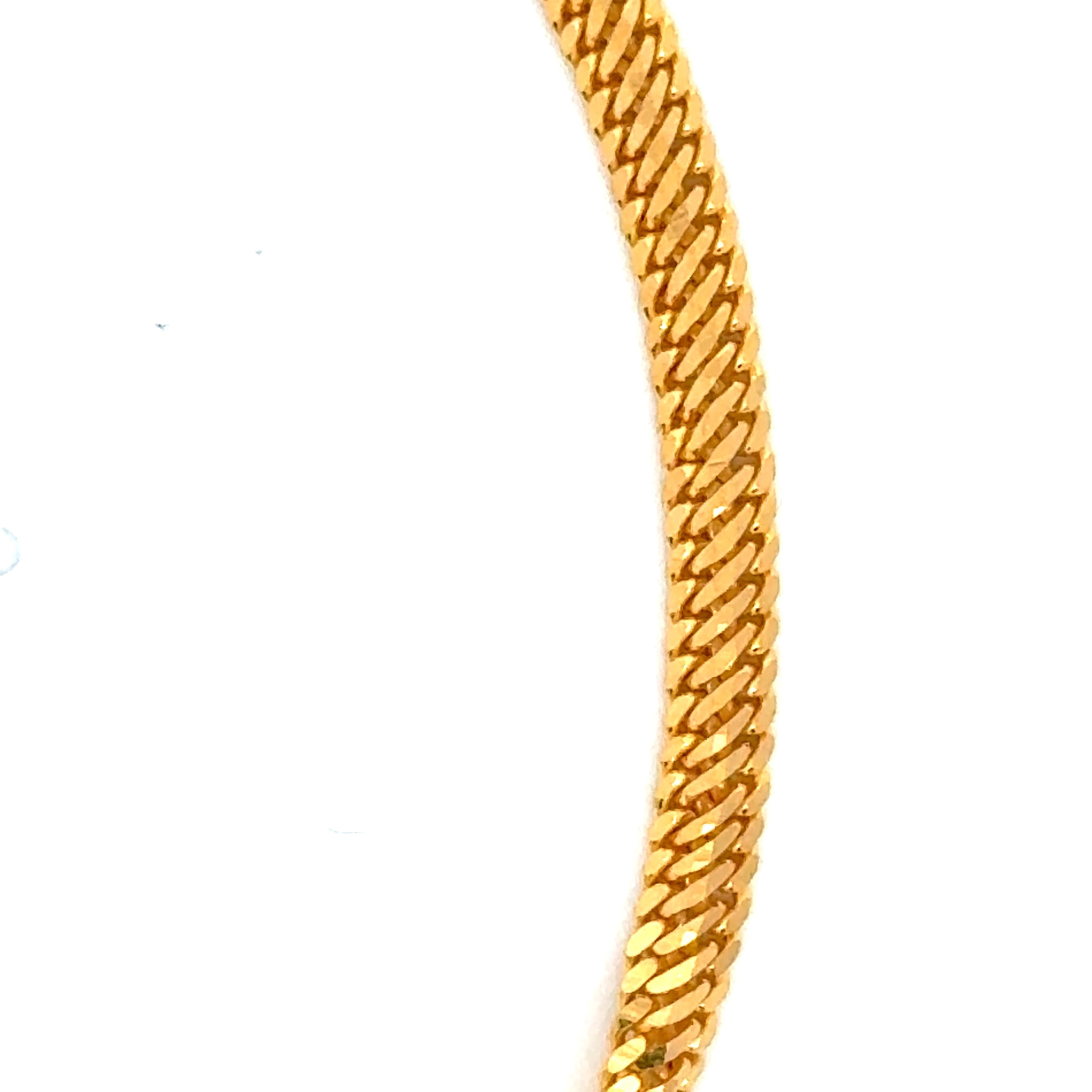 22k Yellow Gold Versatile Minimalistic Chain Bracelet measuring 4mm thickness x 7.5 inch length