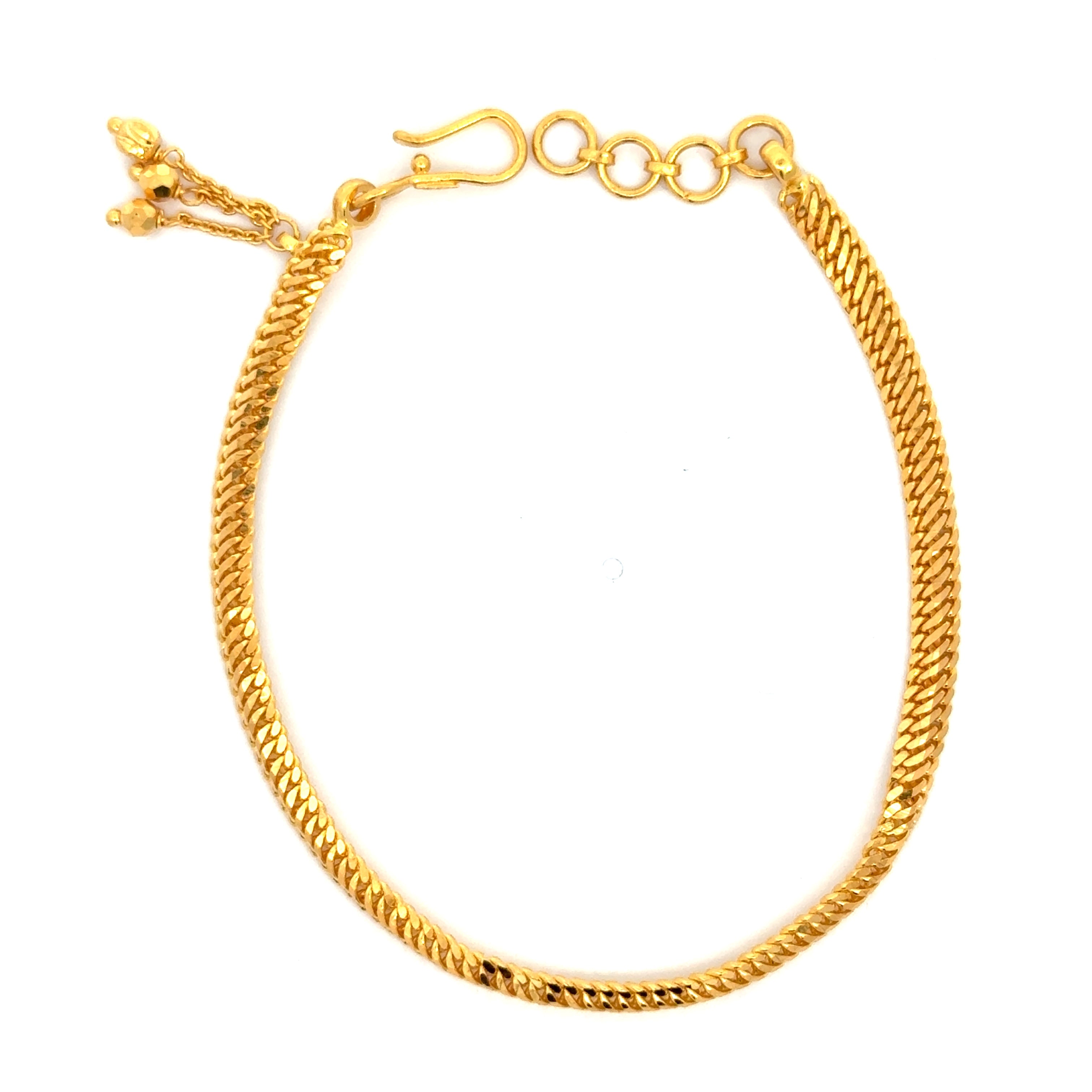 22k Yellow Gold Versatile Minimalistic Chain Bracelet measuring 4mm thickness x 7.5 inch length