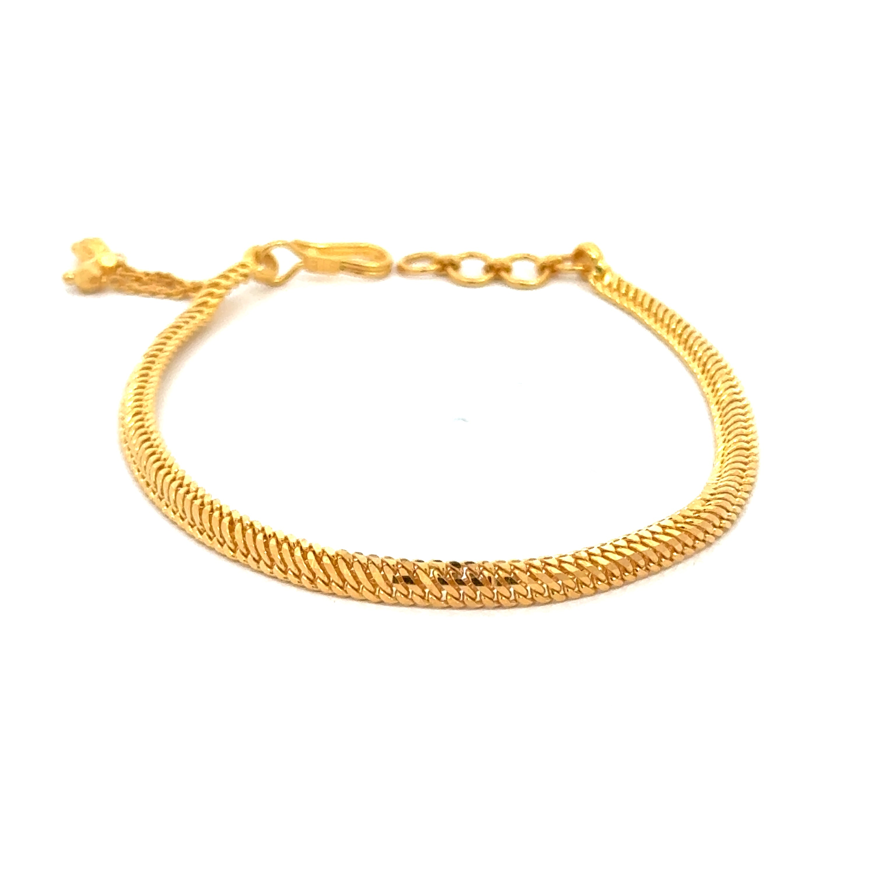 22k Yellow Gold Versatile Minimalistic Chain Bracelet measuring 4mm thickness x 7.5 inch length