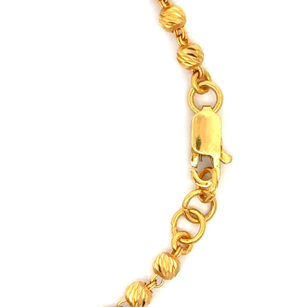 22k Yellow Gold Shiny Charming Antique Bracelet measuring 4mm thickness x 7 inch length